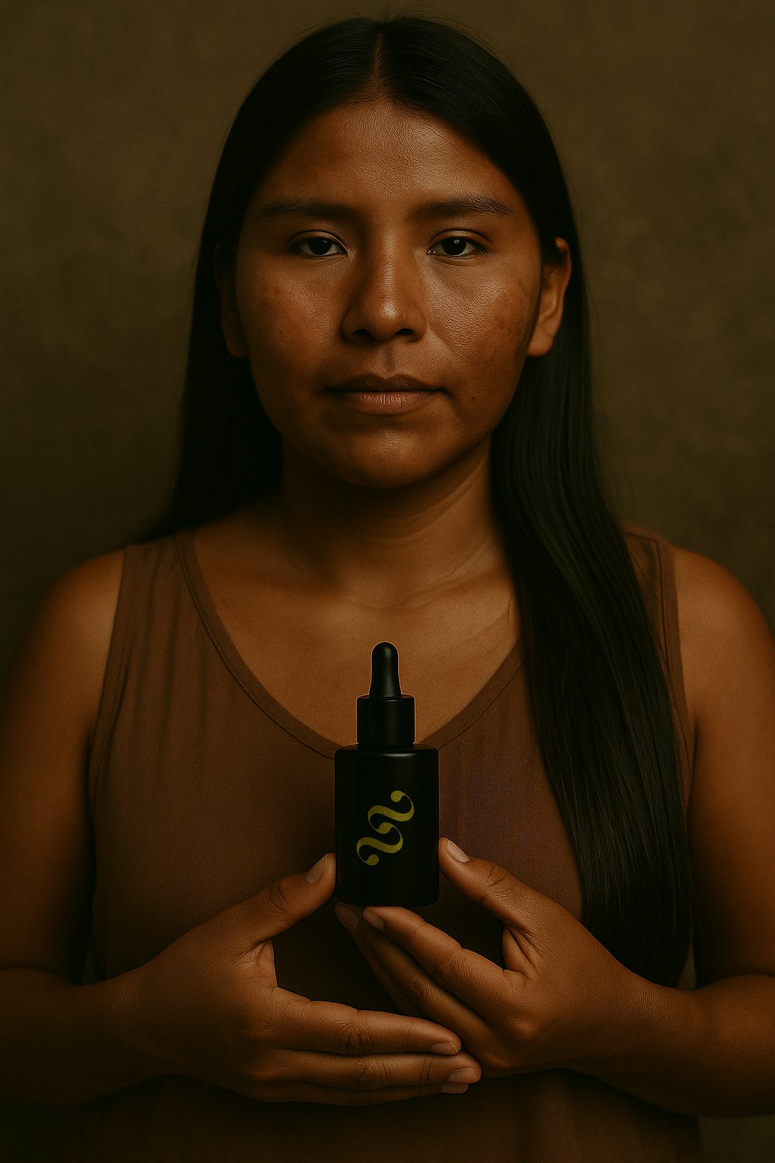 Woman holding the Sympathya elixir